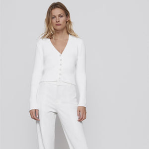 ZARA ザラソフトフィールカーディガンナイロンホワイトレディース9598108