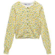 画像をギャラリービューアに読み込む, ZARA ザラジャカードニットカーディガンコットンイエローレディース9598060