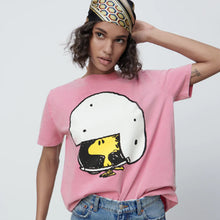 画像をギャラリービューアに読み込む, ZARA ザラスヌーピーピーナッツ Ｔシャツフクシアピンクレディース0085/034