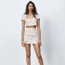 画像をギャラリービューアに読み込む, ZARA ザラリネンブレンド フラワープリント トップスリネンサンドレディース2674663