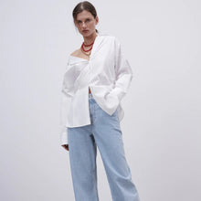 画像をギャラリービューアに読み込む, ZARA ザラポプリンシャツホワイトレディース2114262