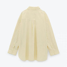 画像をギャラリービューアに読み込む, ZARA ザラポケット付きストライプＴシャツミディアムイエローレディース2190616