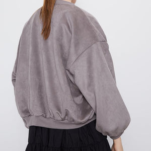 ZARA スエード風ボンバージャケット グレー  3046827