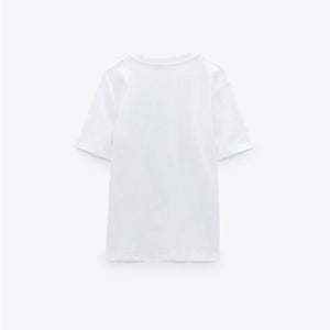 ZARA ザラエンブロイダリー ガール Ｔシャツコットンホワイトレディース0058309