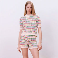 画像をギャラリービューアに読み込む, ZARA ザラストライプニットトップスコットンマルチカラーレディース3859030