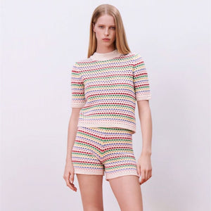 ZARA ザラストライプニットトップスコットンマルチカラーレディース3859030