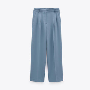 ZARA ザラワイドパンツポリエステル空色レディース2761047