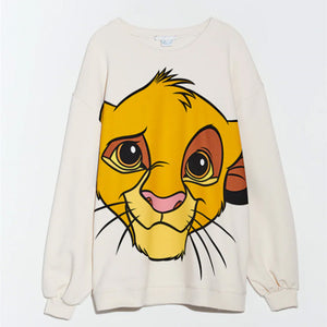 ZARA ザラベビーシンバ DISNEY スウェットシャツホワイトレディースメンズ5580100