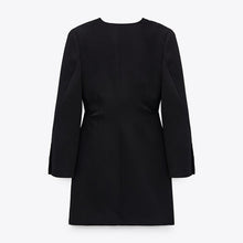 画像をギャラリービューアに読み込む, ZARA ザラドレープブレザーディテール ワンピースポリエステルブラックレディース2641701