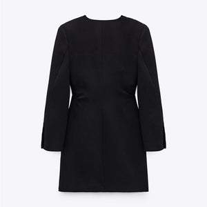 ZARA ザラドレープブレザーディテール ワンピースポリエステルブラックレディース2641701