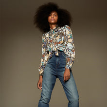 画像をギャラリービューアに読み込む, ZARA ザラクロップド丈プリント柄シャツポリエステルマルチカラーレディース8364410