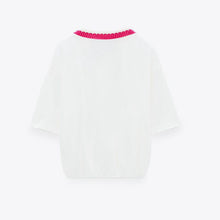 画像をギャラリービューアに読み込む, ZARA ザラコントラストＴシャツ ホワイトレディース1930043