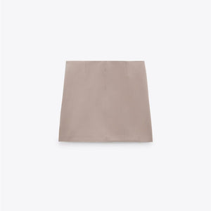 ZARA ザラスリット ミニスカートポリエステルサンドブラウンレディース4661105