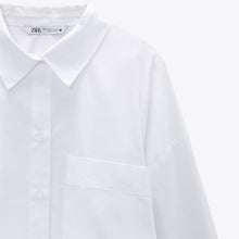 画像をギャラリービューアに読み込む, ZARA ザラポプリンシャツコットンホワイトレディース2173262