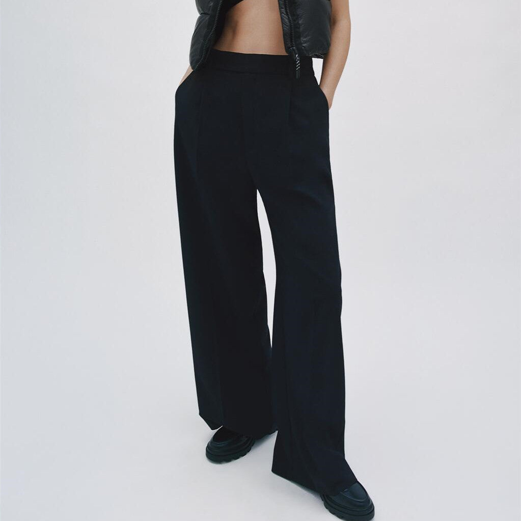 ZARA ザラハイウエストパンツポリエステルブラックレディース9929032