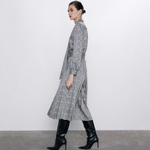 画像をギャラリービューアに読み込む, ZARA ザラ　チェック柄　プリーツ　ロングワンピース 2020新品　秋向け 2057006