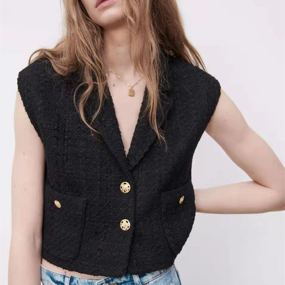 ZARA ザラバーズアイベストレーヨンブラックレディース2259679