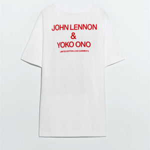 ZARA ザラLOVE YOKO ONO JOHN LENNON Ｔシャツコットンホワイトレディース4644353
