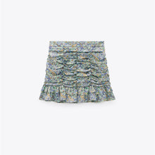 画像をギャラリービューアに読み込む, ZARA ザラギャザー プリント スカートポリエステルマルチカラーレディース0387060