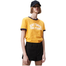 画像をギャラリービューアに読み込む, ZARA ザラテキストＴシャツコットンブラックイエローレディース5643310