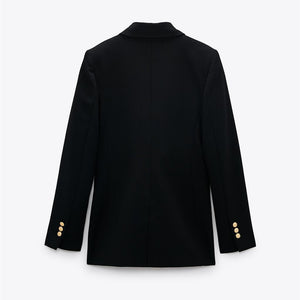 ZARA ザラテーラードダブルブレストブレザーレーヨンブラックレディース2013703