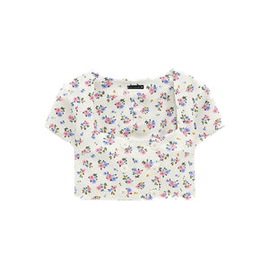 ZARA ザラリネンブレンド フラワープリント トップスリネンサンドレディース2674663