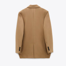 画像をギャラリービューアに読み込む, ZARA ザラポケット付きオーバーサイズブレザーポリエステルゴールデンブラウンレディース2761054