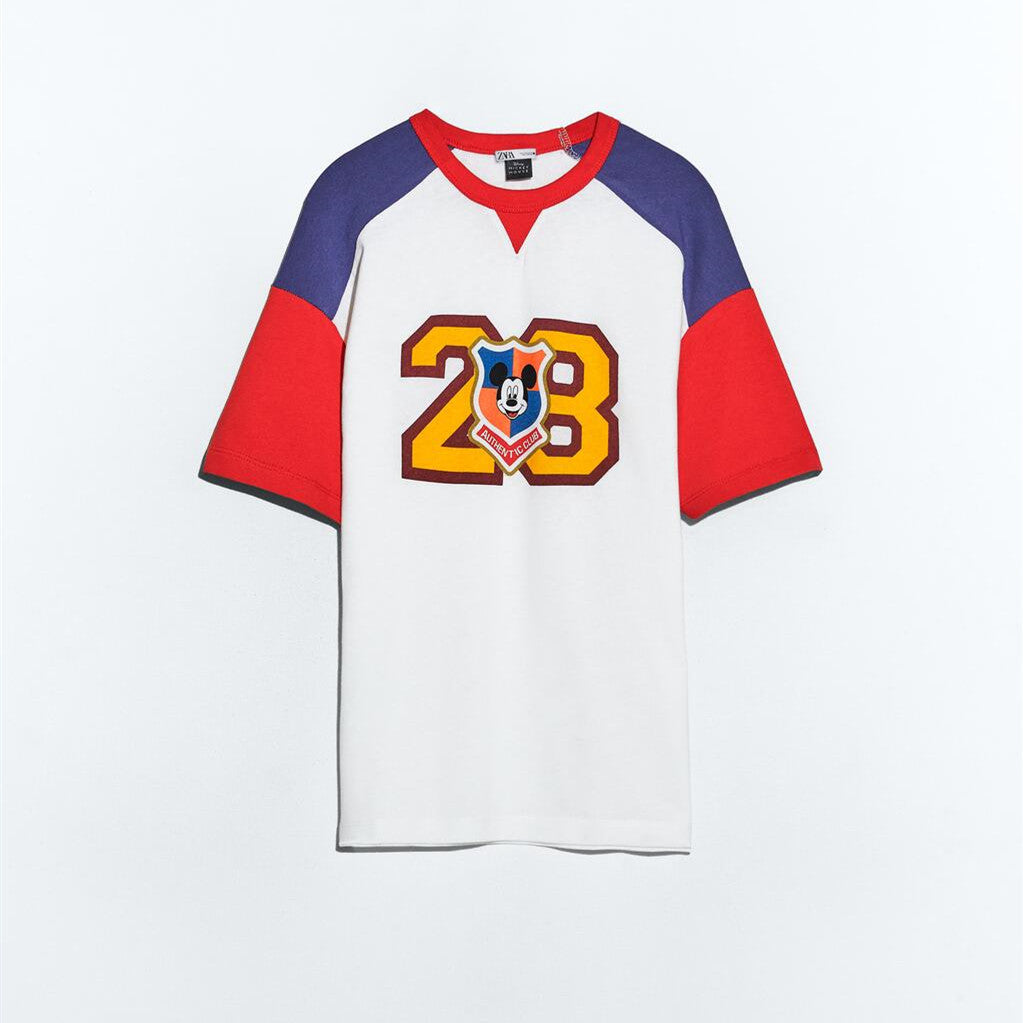 ZARA ザラミッキーマウス ディズニー Tシャツレッドレディース1443102