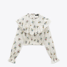 画像をギャラリービューアに読み込む, ZARA ザラプリント フリルブラウスマルチカラーレディース5351227