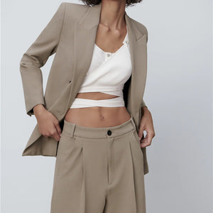 ZARA ザラダブルブレスト ブレザーポリエステルミンクレディース2761056