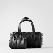 画像をギャラリービューアに読み込む, ZARA ザラ 2-IN-1キルティング仕上げバレルバッグ ブラック　6394510