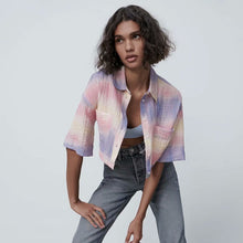 画像をギャラリービューアに読み込む, ZARA ザラフルイド タイダイ シャツレーヨンマルチカラーレディース3067043