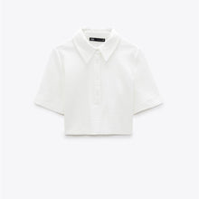 画像をギャラリービューアに読み込む, ZARA ザラテクスチャーポロシャツホワイトレディース3067007