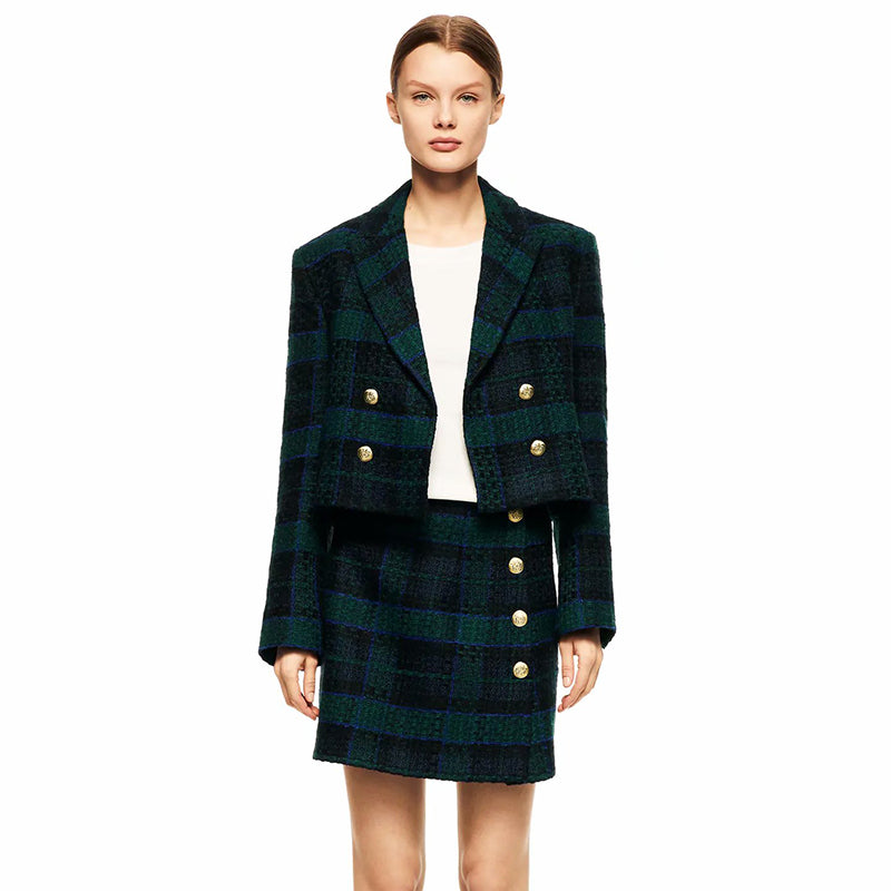 ZARA ザラミニスカートアクリルグリーンレディース2410437