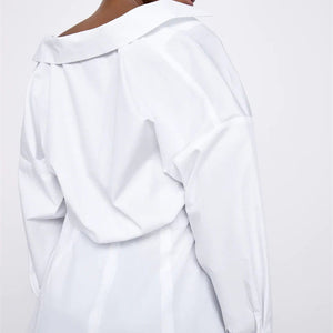 ZARA ザラポプリンシャツホワイトレディース2114262