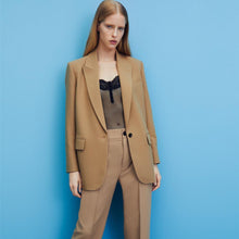 画像をギャラリービューアに読み込む, ZARA ザラポケット付きオーバーサイズブレザーポリエステルゴールデンブラウンレディース2761054