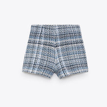 画像をギャラリービューアに読み込む, ZARA ザラテクスチャー スコートコットン青色白色レディース2149137