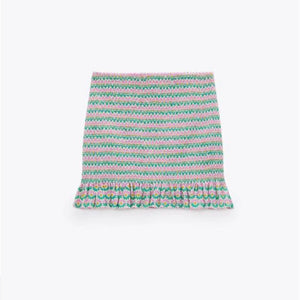 ZARA ザラスモッキングディテール プリント ミニスカートポリエステルマルチカラーレディース2680650