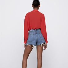 画像をギャラリービューアに読み込む, ZARA ザラフルイド フリル ブラウスポリエステルレッドレディース3564069