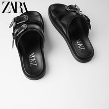 画像をギャラリービューアに読み込む, 【新作・人気】ZARA カウボーイレザーフラットサンダル 1603510