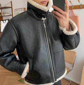 ジャケット レザージャケット スタジャン　ボア PU
