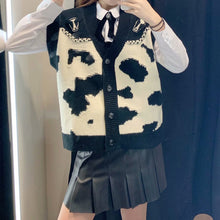 画像をギャラリービューアに読み込む, ZARA ザラ カウプリントニットベスト ファッション レデイース ブラック 0021004