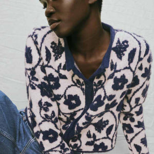 ZARA ザラ ニットカーディガンジャケット レデイース ブルー 03859130044