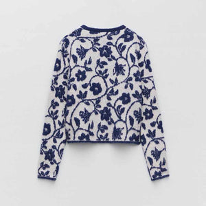 ZARA ザラ ニットカーディガンジャケット レデイース ブルー 03859130044