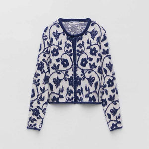 ZARA ザラ ニットカーディガンジャケット レデイース ブルー 03859130044