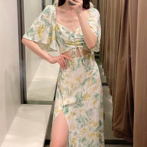 ZARA ザラ カットアウトプリントワンピース レデイース マルチカラー 2676665