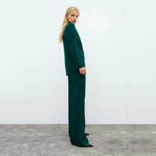 画像をギャラリービューアに読み込む, ZARA ザラ 新しいダブルフロントスリムフィットジャケット+ミッドウエストスーツパンツ レデイース グリーン 2761253
