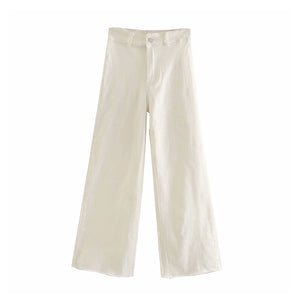 ZARA ザラ生エッジハイウエストワイドレッグパンツ レデイース 2色 8246050