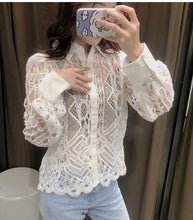 画像をギャラリービューアに読み込む, ZARA ザラ レースカットアウトボタンダウンシャツ レデイース ホワイト4786060