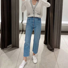 画像をギャラリービューアに読み込む, ZARA ザラ ストレートレッグ擦り切れジーンズ  レデイース 4色 9123031